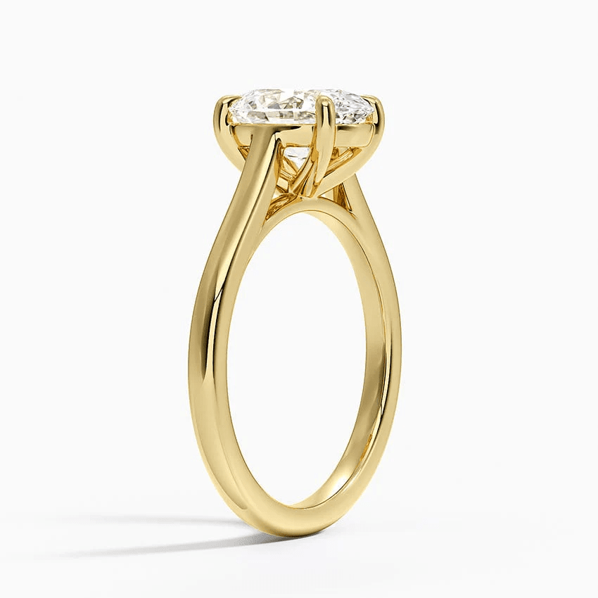 The Sydney - 4 Prong Oval Solitaire Moissanite Engagement Ring