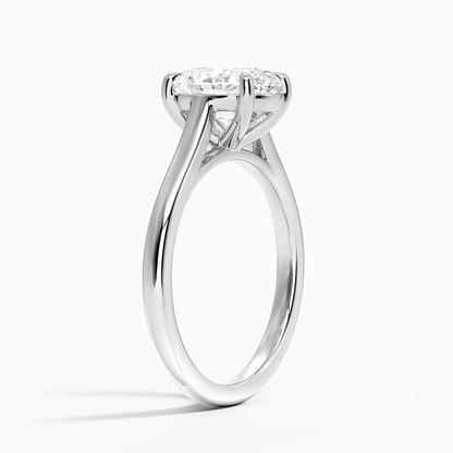 The Sydney - 4 Prong Oval Solitaire Moissanite Engagement Ring