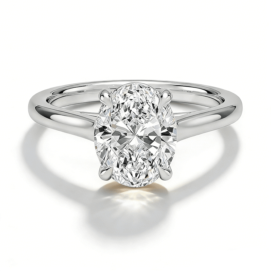 The Sydney - 4 Prong Oval Solitaire Moissanite Engagement Ring - Novelle Vow