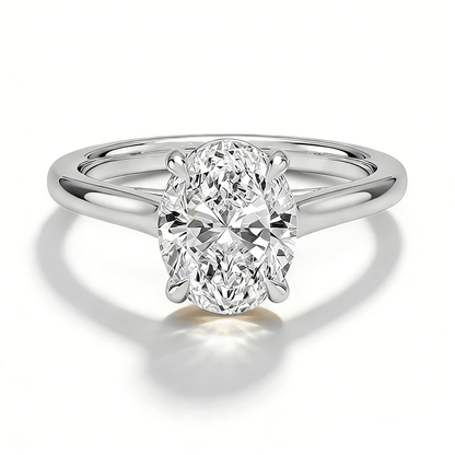 The Sydney - 4 Prong Oval Solitaire Moissanite Engagement Ring - Novelle Vow