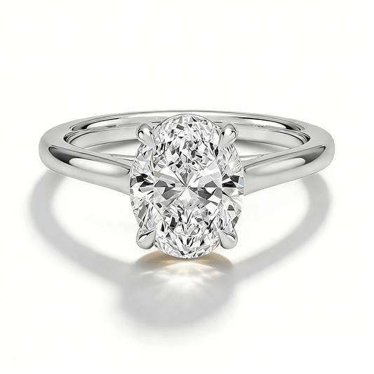 The Sydney - 4 Prong Oval Solitaire Moissanite Engagement Ring - Novelle Vow