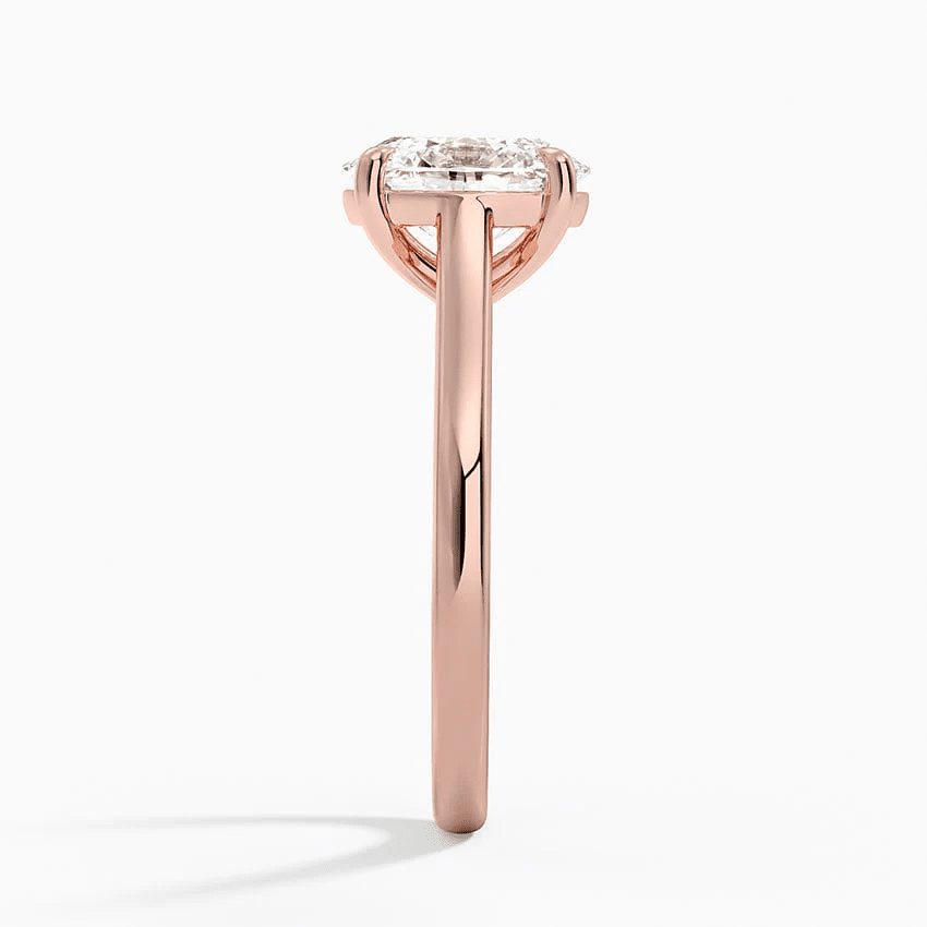 The Sydney - 4 Prong Oval Solitaire Moissanite Engagement Ring