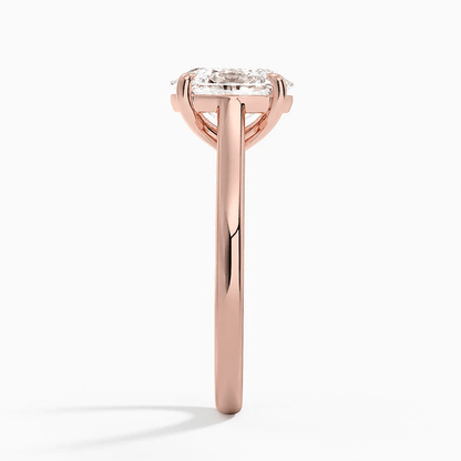 The Sydney - 4 Prong Oval Solitaire Moissanite Engagement Ring