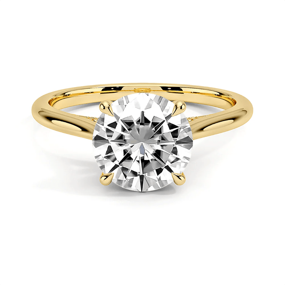 The Victoria - Round Lab Grown Diamond Hidden Halo & Pave Bridge Engagement Ring - Novelle Vow