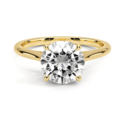 The Victoria - Round Lab Grown Diamond Hidden Halo & Pave Bridge Engagement Ring - Novelle Vow