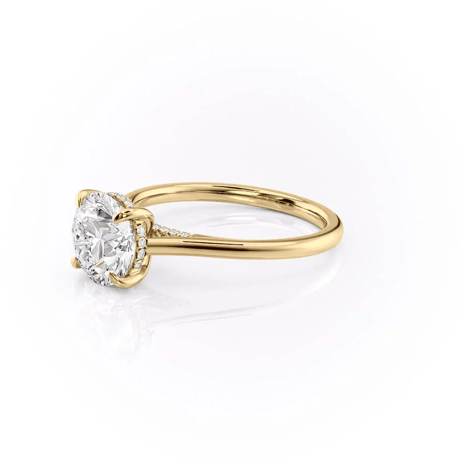 The Victoria - Round Lab Grown Diamond Hidden Halo & Pave Bridge Engagement Ring - Novelle Vow