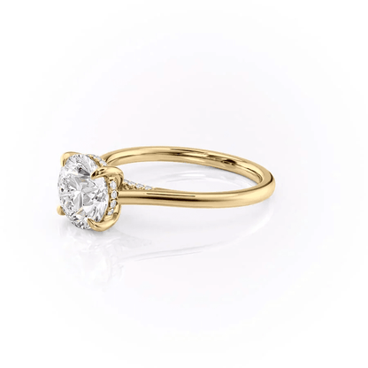 The Victoria - Round Lab Grown Diamond Hidden Halo & Pave Bridge Engagement Ring - Novelle Vow