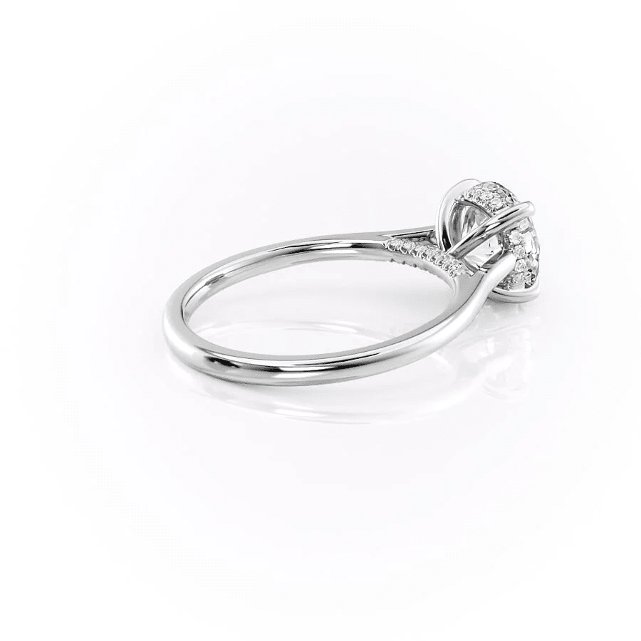The Victoria - Round Lab Grown Diamond Hidden Halo & Pave Bridge Engagement Ring - Novelle Vow