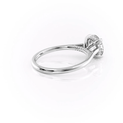 The Victoria - Round Lab Grown Diamond Hidden Halo & Pave Bridge Engagement Ring - Novelle Vow