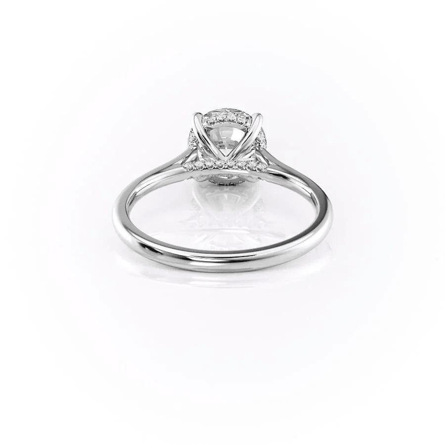 The Victoria - Round Lab Grown Diamond Hidden Halo & Pave Bridge Engagement Ring - Novelle Vow