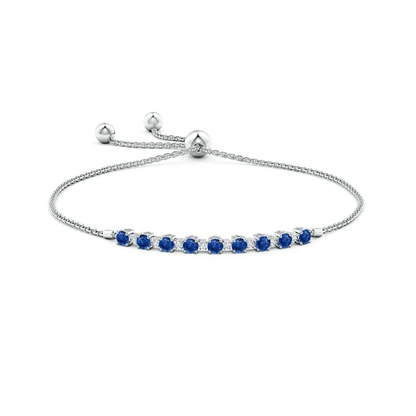 The Whitehaven - Adjustable Blue & White Sapphire Tennis Bracelet(1.37 CT. T.W.) - Novelle Vow