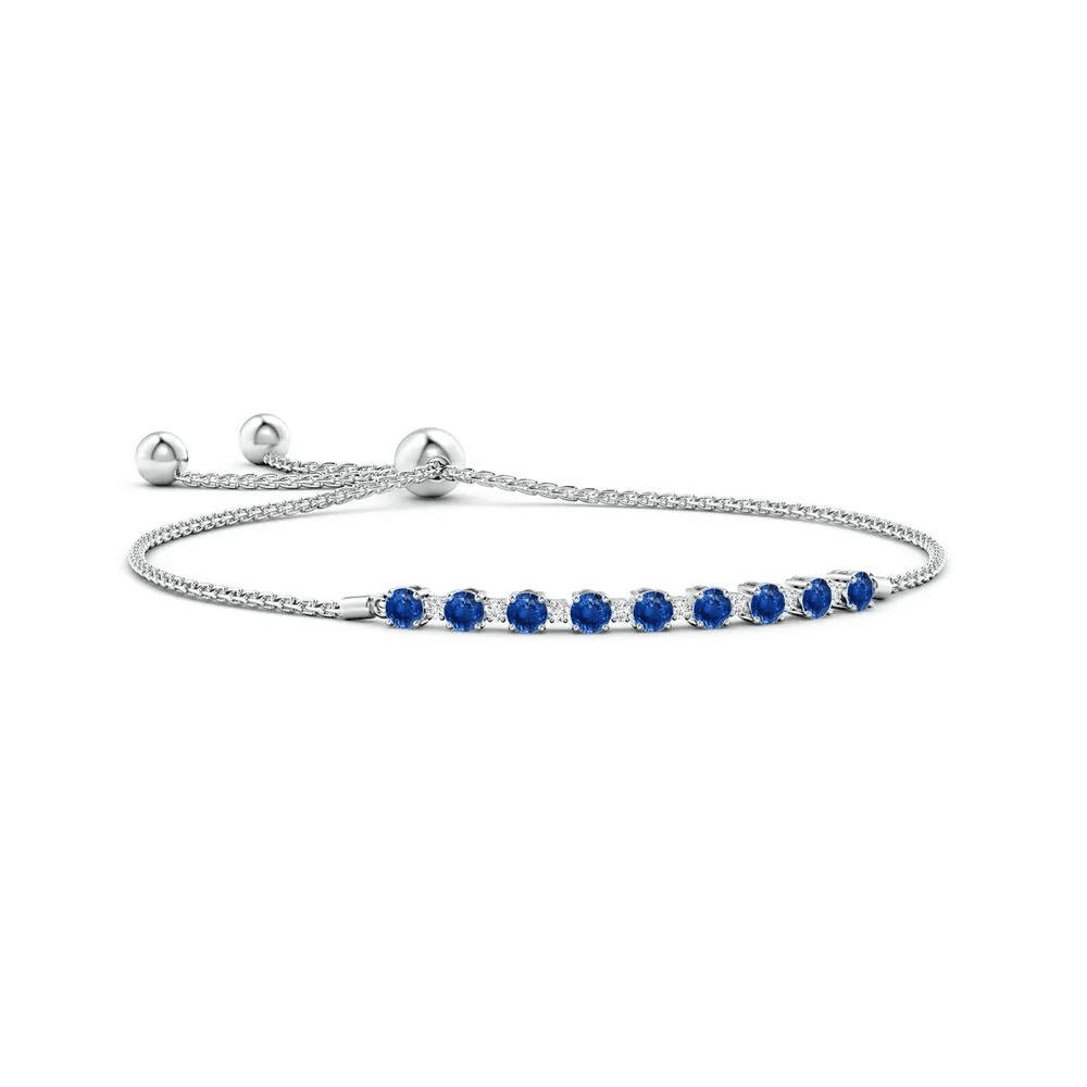 The Whitehaven - Adjustable Blue & White Sapphire Tennis Bracelet(1.37 CT. T.W.) - Novelle Vow