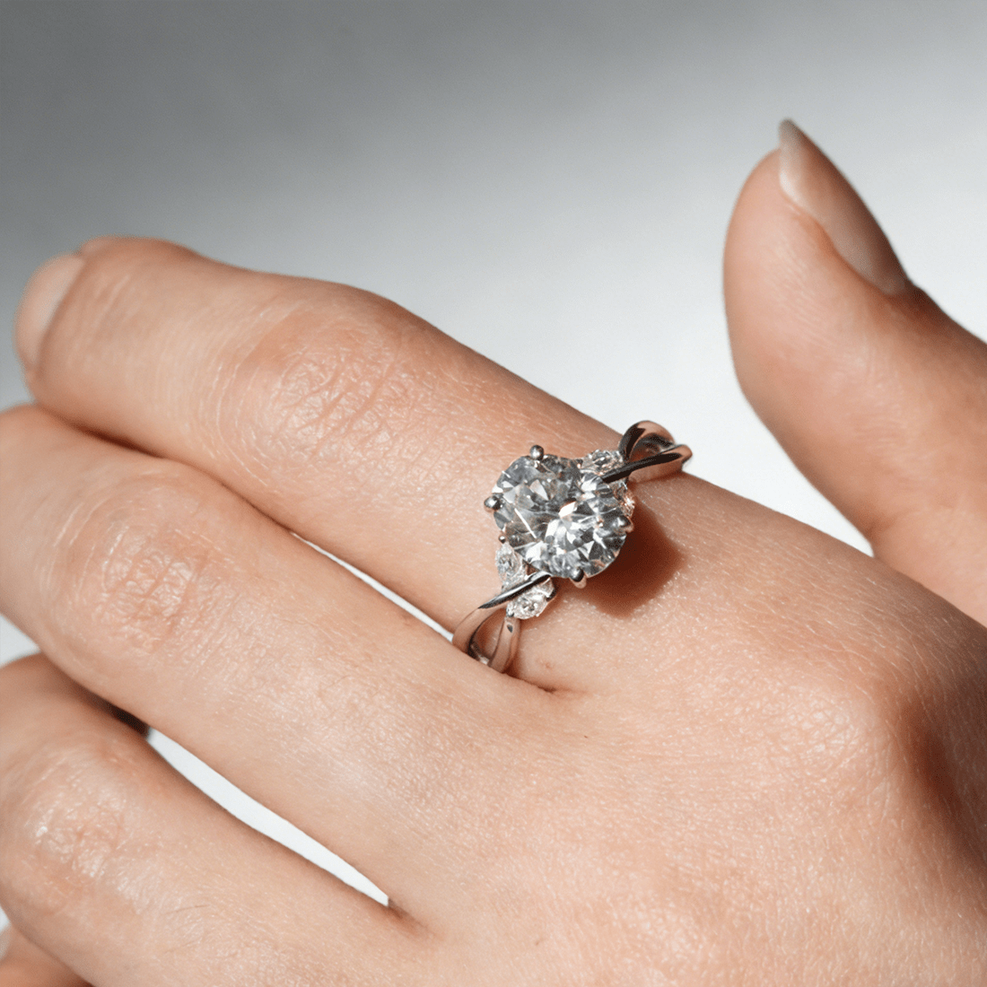 The Willow - Nature Inspired Oval Moissanite Engagement Ring - Novelle Vow