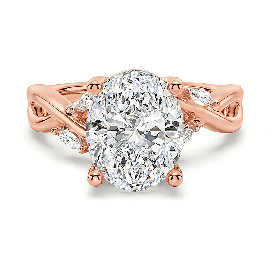 The Willow - Nature Inspired Oval Moissanite Engagement Ring - Novelle Vow