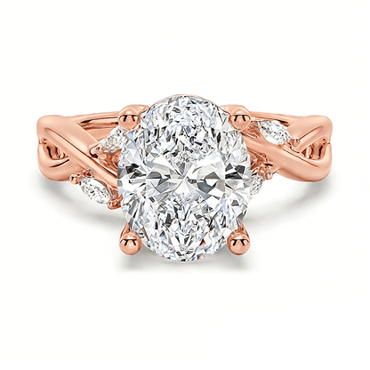 The Willow - Nature Inspired Oval Moissanite Engagement Ring - Novelle Vow