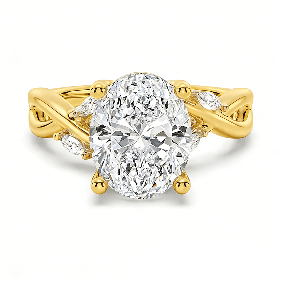 The Willow - Nature Inspired Oval Moissanite Engagement Ring - Novelle Vow