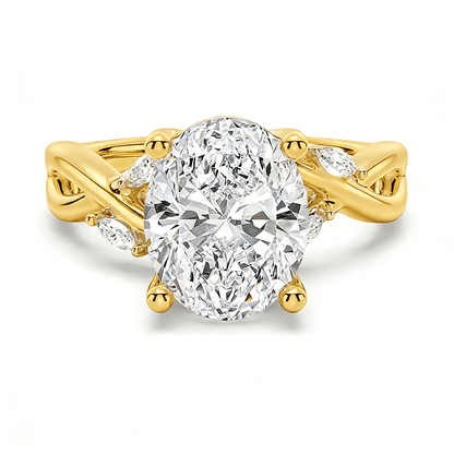 The Willow - Nature Inspired Oval Moissanite Engagement Ring - Novelle Vow