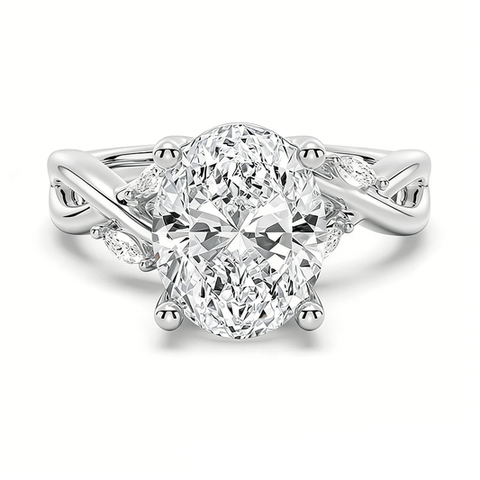 The Willow - Nature Inspired Oval Moissanite Engagement Ring - Novelle Vow