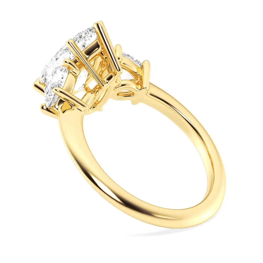 Three Pear Moissanite Engagement Ring with Plain Band - Novelle Vow