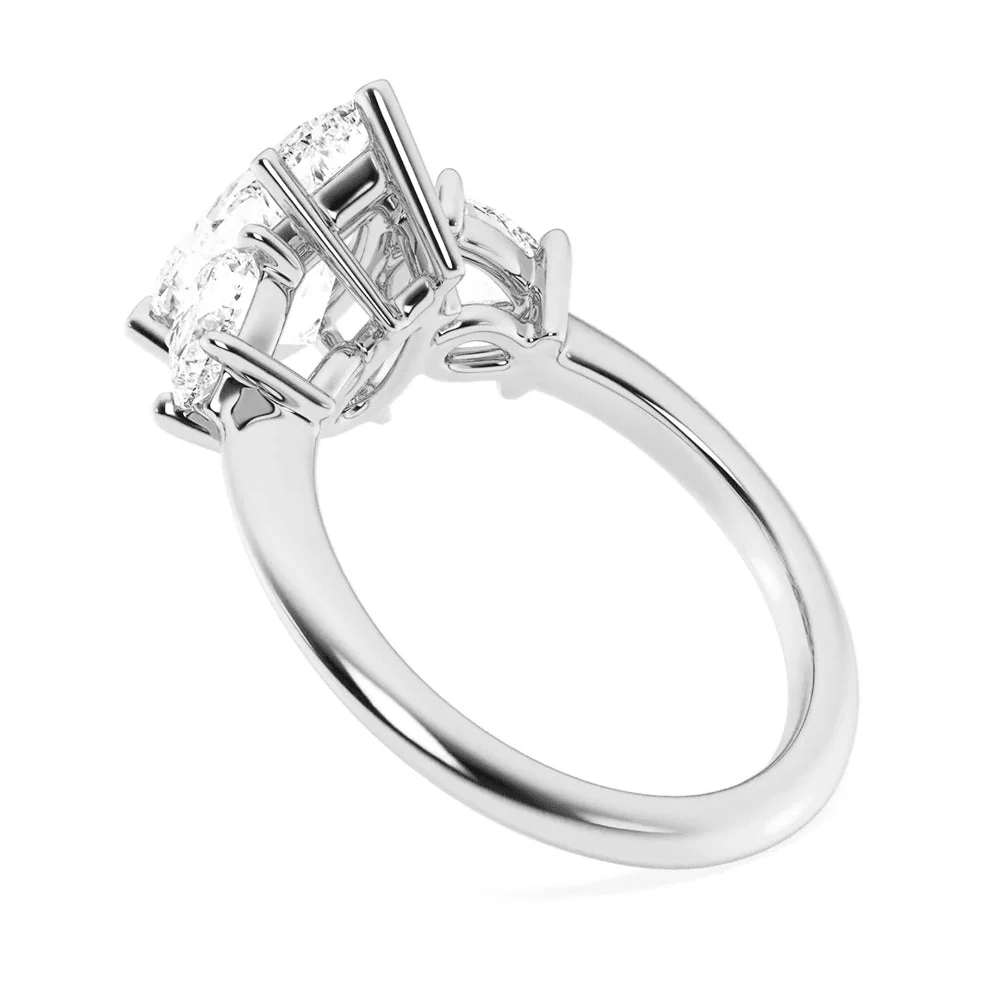 Three Pear Moissanite Engagement Ring with Plain Band - Novelle Vow