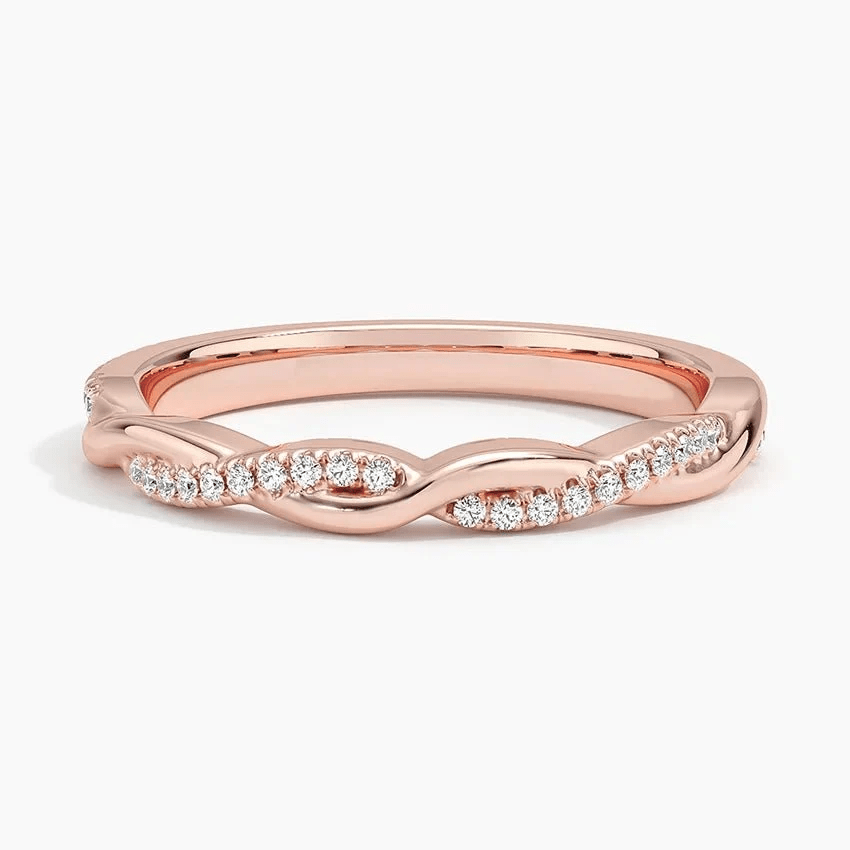 Twisted Pavé Moissanite Wedding Band - Novelle Vow