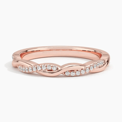 Twisted Pavé Moissanite Wedding Band - Novelle Vow