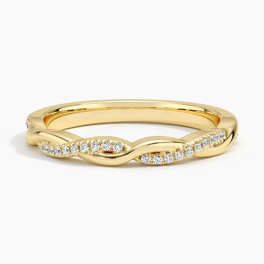 Twisted Pavé Moissanite Wedding Band - Novelle Vow