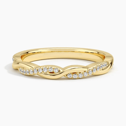 Twisted Pavé Moissanite Wedding Band - Novelle Vow