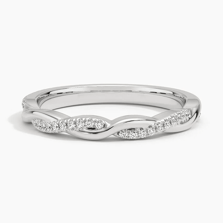 Twisted Pavé Moissanite Wedding Band - Novelle Vow