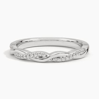 Twisted Pavé Moissanite Wedding Band - Novelle Vow