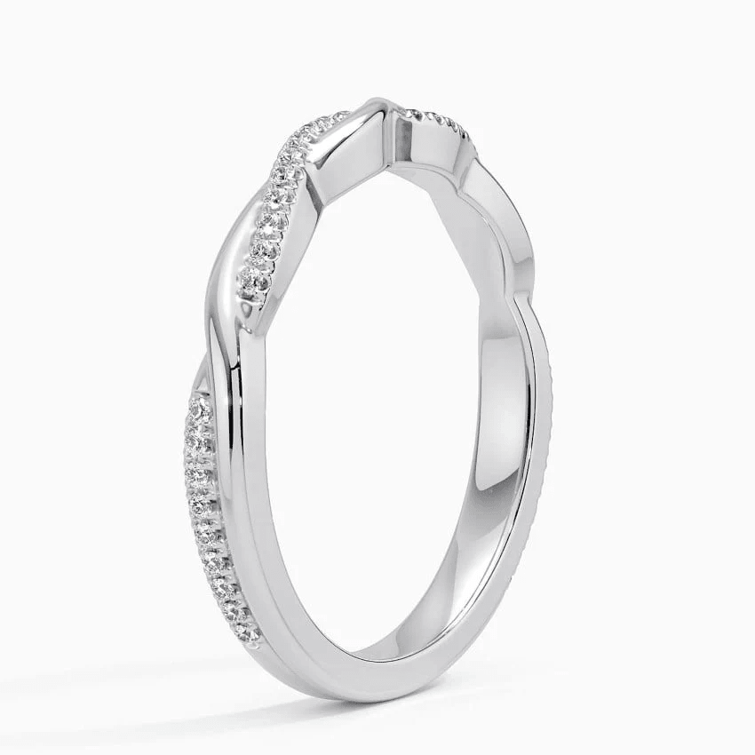 Twisted Pavé Moissanite Wedding Band - Novelle Vow