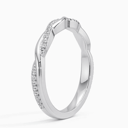 Twisted Pavé Moissanite Wedding Band - Novelle Vow