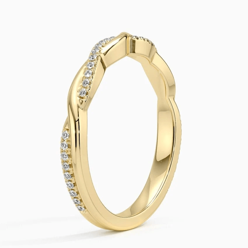Twisted Pavé Moissanite Wedding Band - Novelle Vow