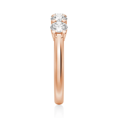 5-Stone Round Moissanite Prong-Set Wedding Band