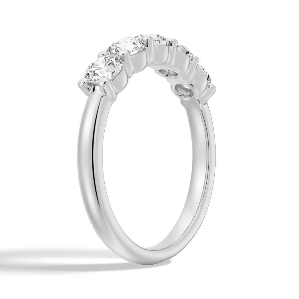 5-Stone Round Moissanite Prong-Set Wedding Band