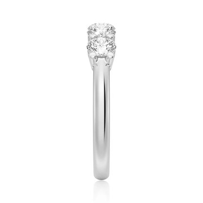5-Stone Round Moissanite Prong-Set Wedding Band