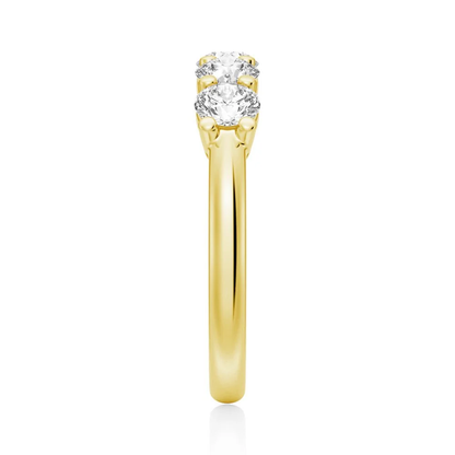 5-Stone Round Moissanite Prong-Set Wedding Band